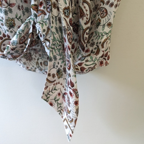 Nicholas Esme Paisley Silk High Neck Tie Front Top - Picture 7 of 11